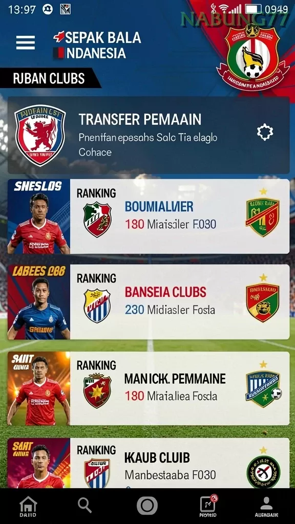 Cuplikan layar P200M — menu navigasi